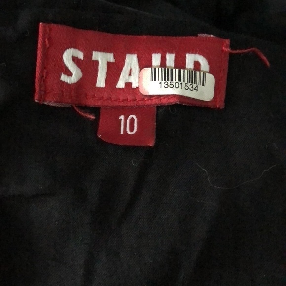 Staud Elio Dress Off The Shoulder Midi Black Cotton Size 10 - Picture 9 of 11